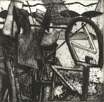 Suspended Communiqué
Etching
100mm x 100mm
1986